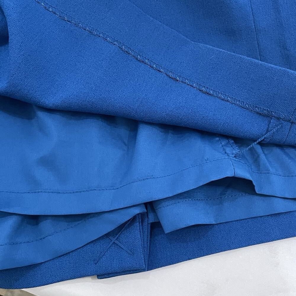 Adrianna Papell Tuck Detail Sheath Dress Size 16 Royal Blue Crepe Sleeveless NEW - Picture 7 of 12